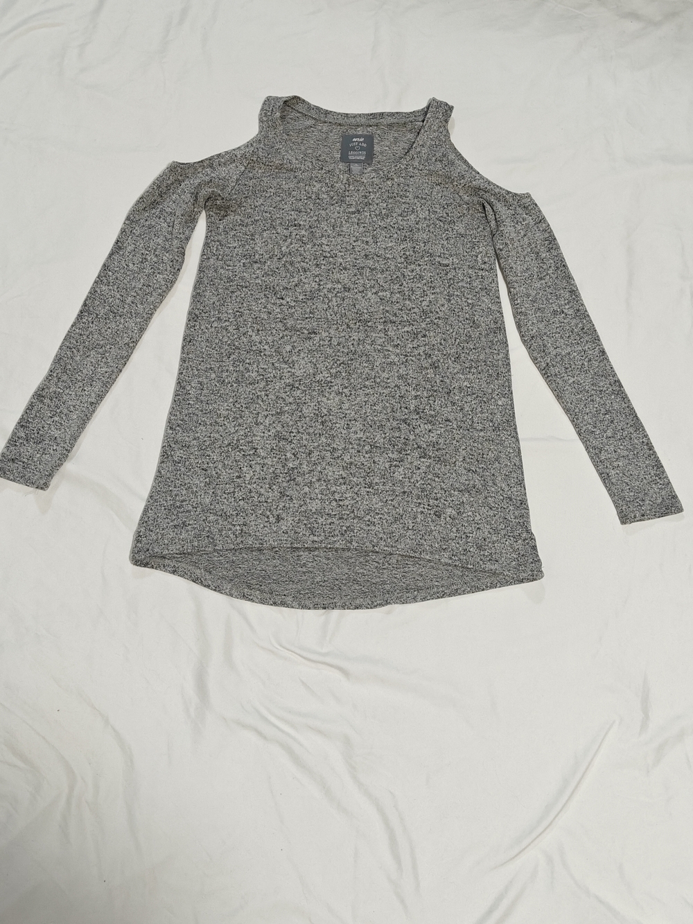 aerie Gray Cold-Shoulder Long Sleeve Top